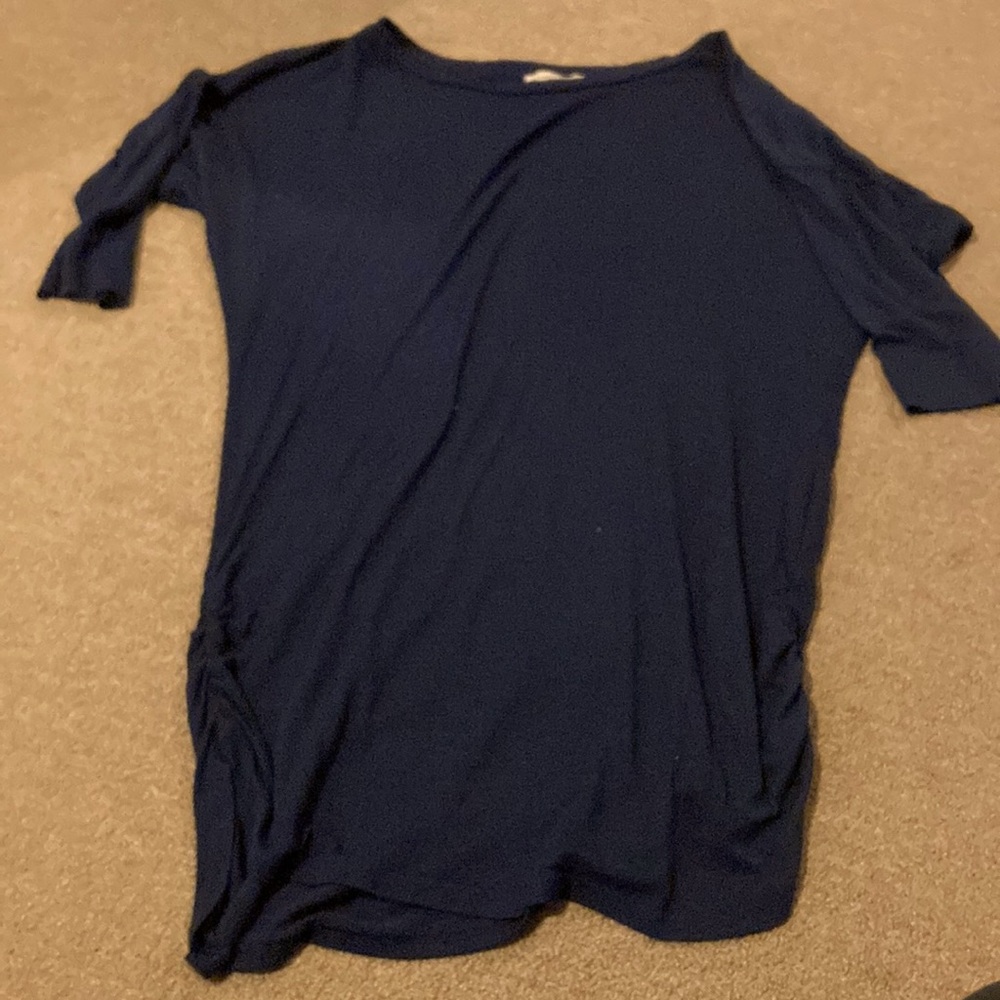 Gently worn, navy blue long shirt, or can be used as mini dress.